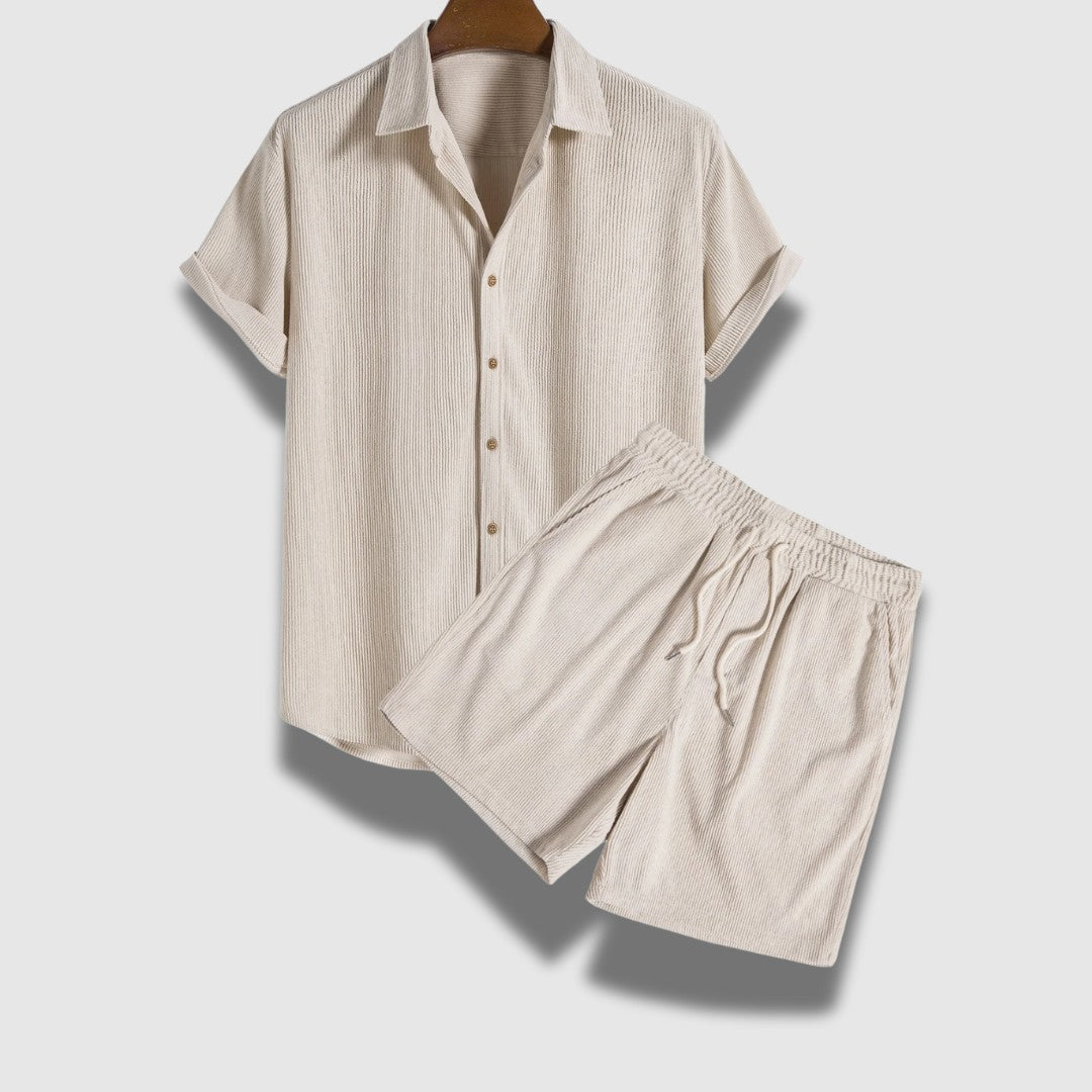 Ensemble short décontracté en velours pour homme, pour un style et un confort sans effort