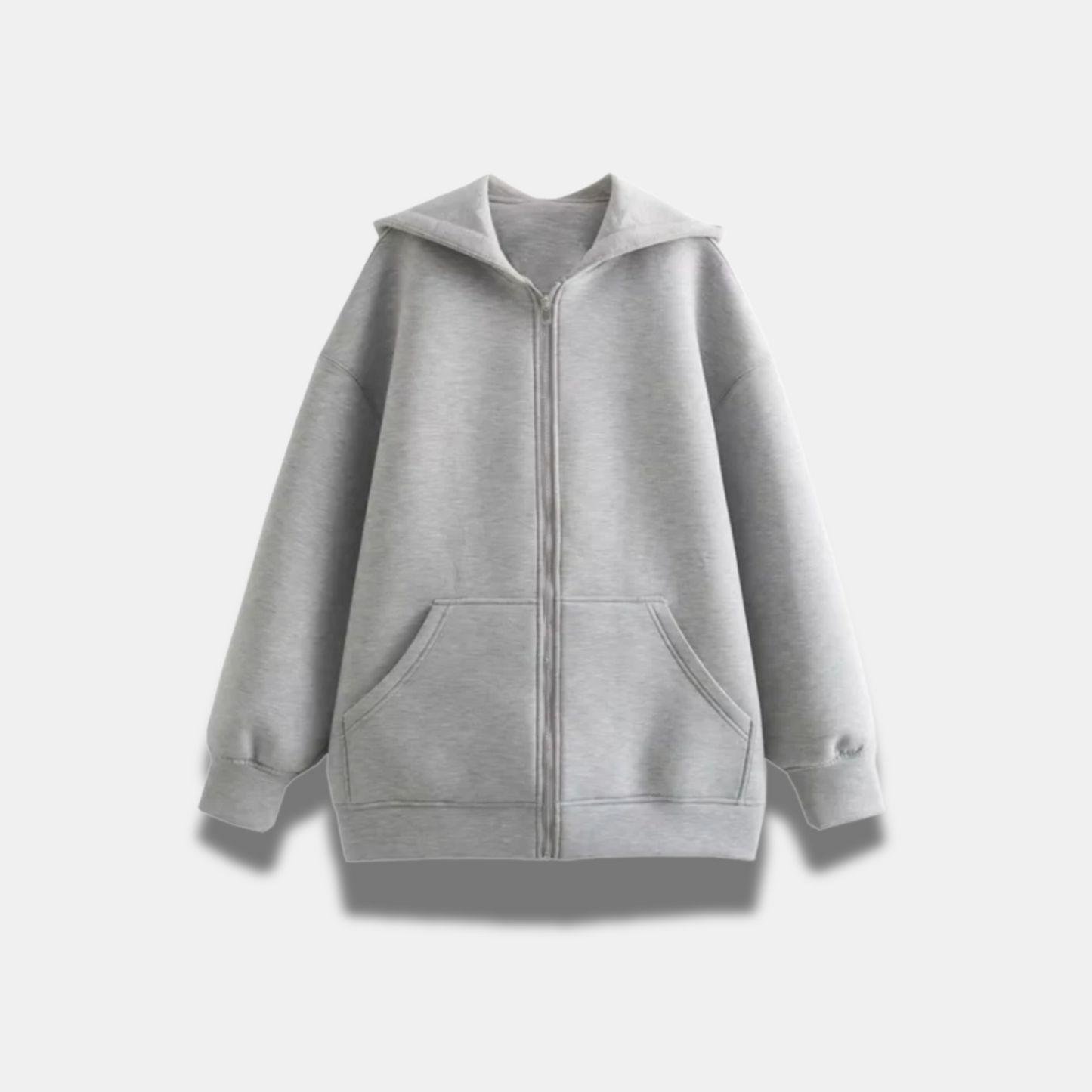Cardigan à capuche zippé surdimensionné gris pour femme – Doux, élégant et facile à superposer