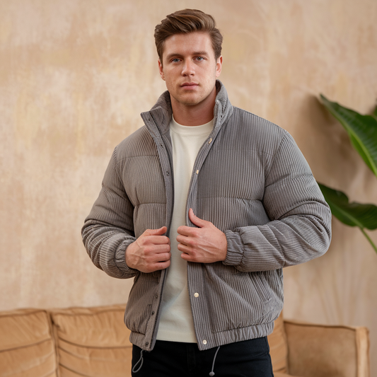 Veste boutonnée en velours pour homme – Classique, douce et élégante